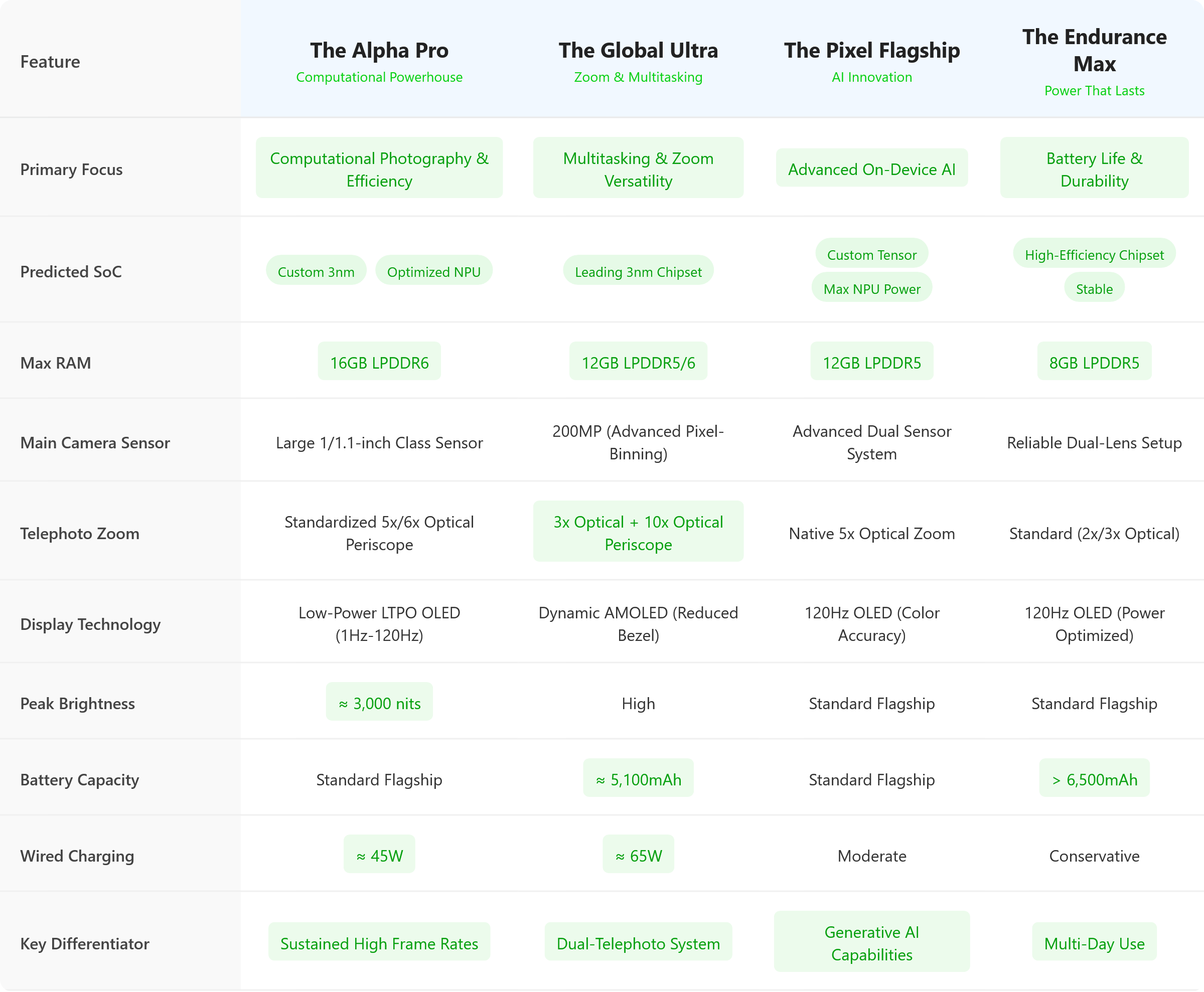 2026 Flagship Smartphone Predicted Specifications Comparison