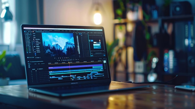 Video editing timeline on Windows 11 laptop with 16GB RAM and SSD.